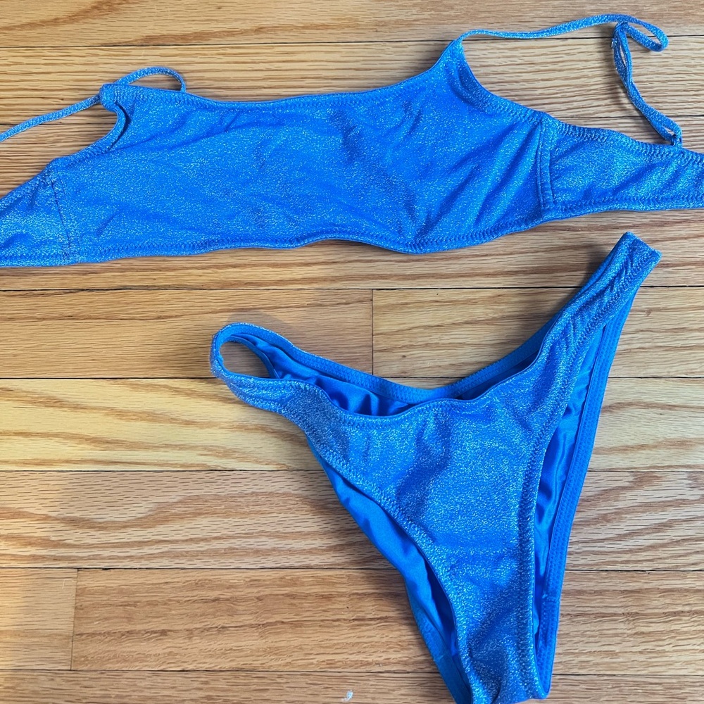 TRIANGL Blue Shimmer Bikini Set